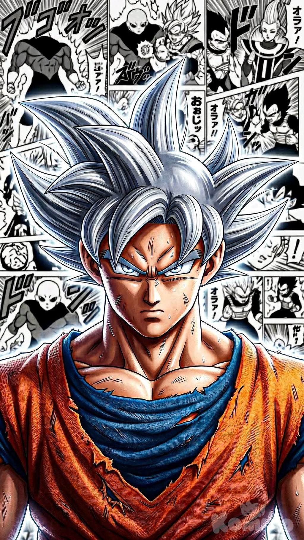 Goku Ultra Instinto Historieta Medio Cuerpo