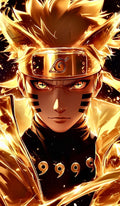 Naruto Modo Sabio de los seis caminos dorado fondo negro de Naruto