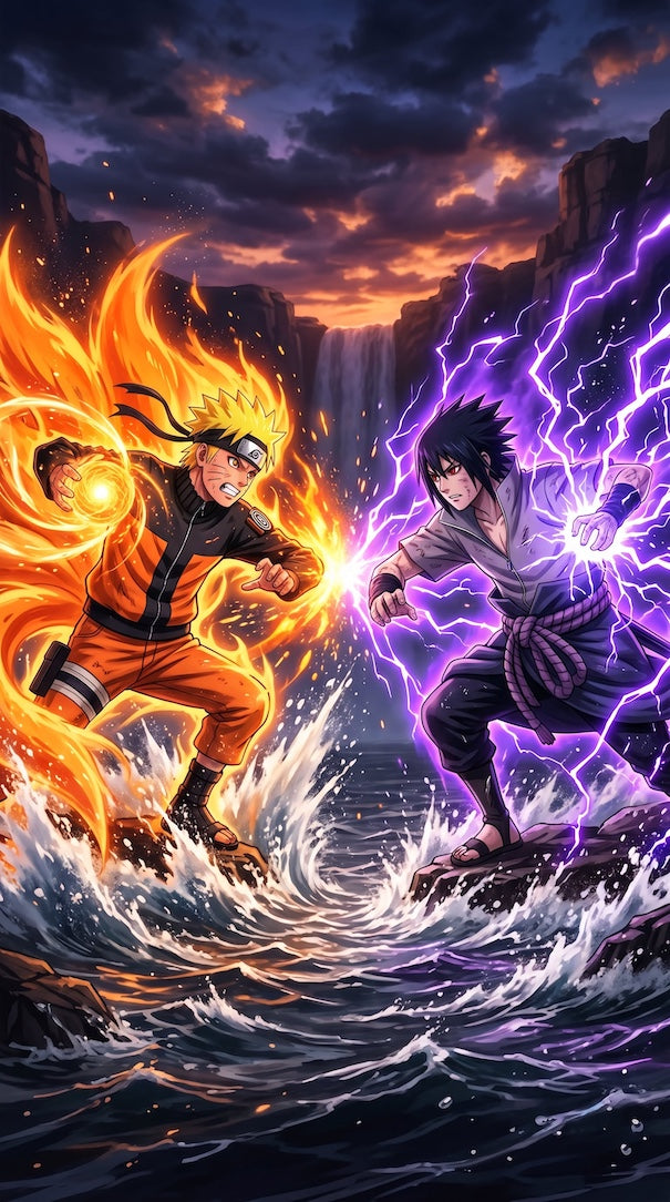 Naruto contra Sazuke en Batalla de Naruto