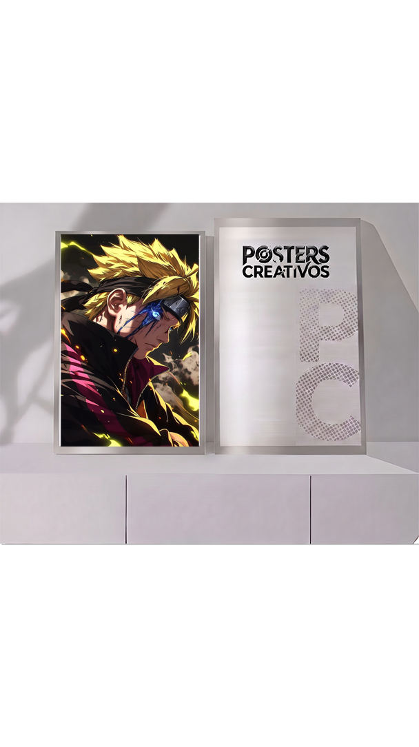 Poster Creativo Metalico de Boruto Perfil Karma de Naruto