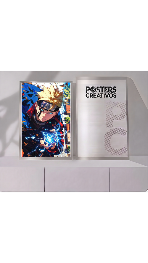 Poster Creativo Metalico de Boruto Rasengan con Karma de Naruto