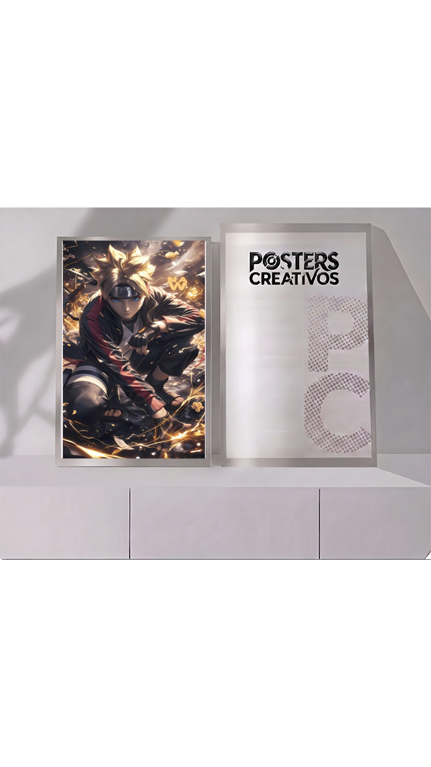 Poster Creativo Metalico de Boruto Realista de Naruto