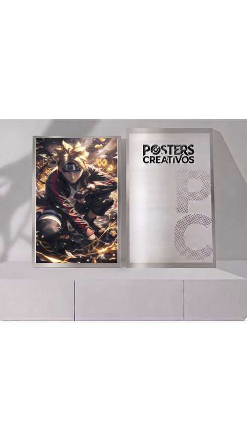 Poster Creativo Metalico de Boruto Realista de Naruto