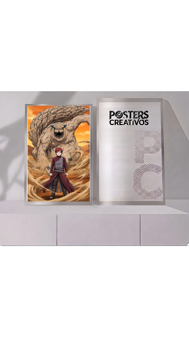 Poster Creativo Metalico de Gaara con Shukaku de Naruto
