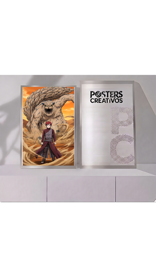 Poster Creativo Metalico de Gaara con Shukaku de Naruto