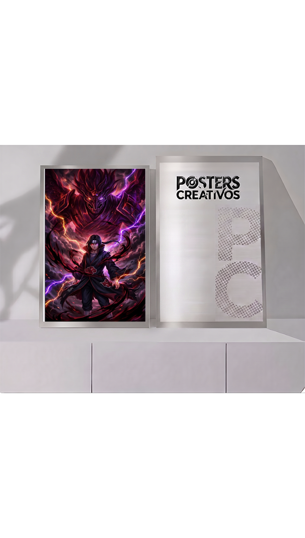 Poster Creativo Metalico de Itachi Uchiha Susanoo de Naruto