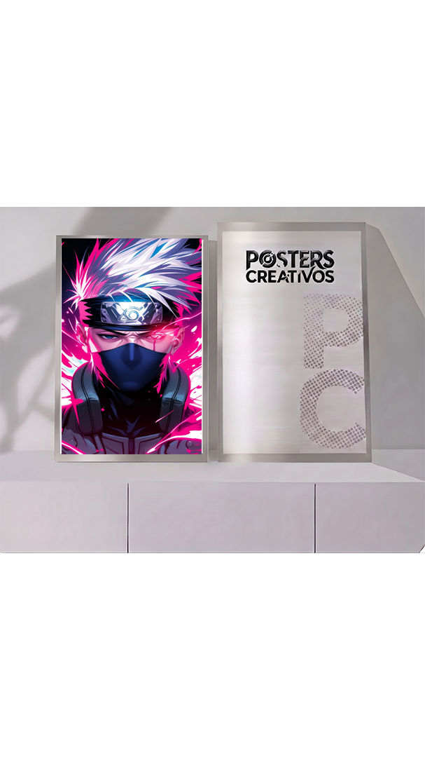 Poster Creativo Metalico de Kakashi Ojo Rojo Sharingan de Naruto