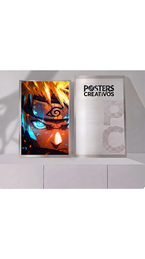 Poster Creativo Metalico de Naruto Medio Rostro de Naruto