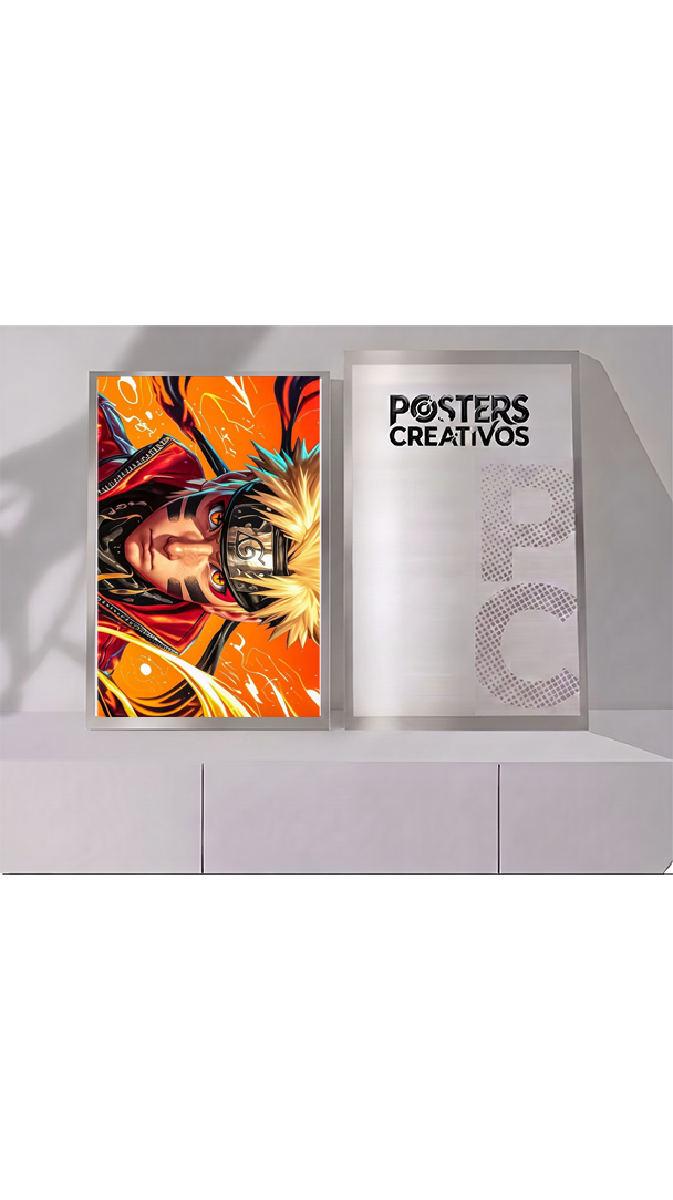 Poster Creativo Metalico de Rostro Naruto Modo Sabio de Naruto