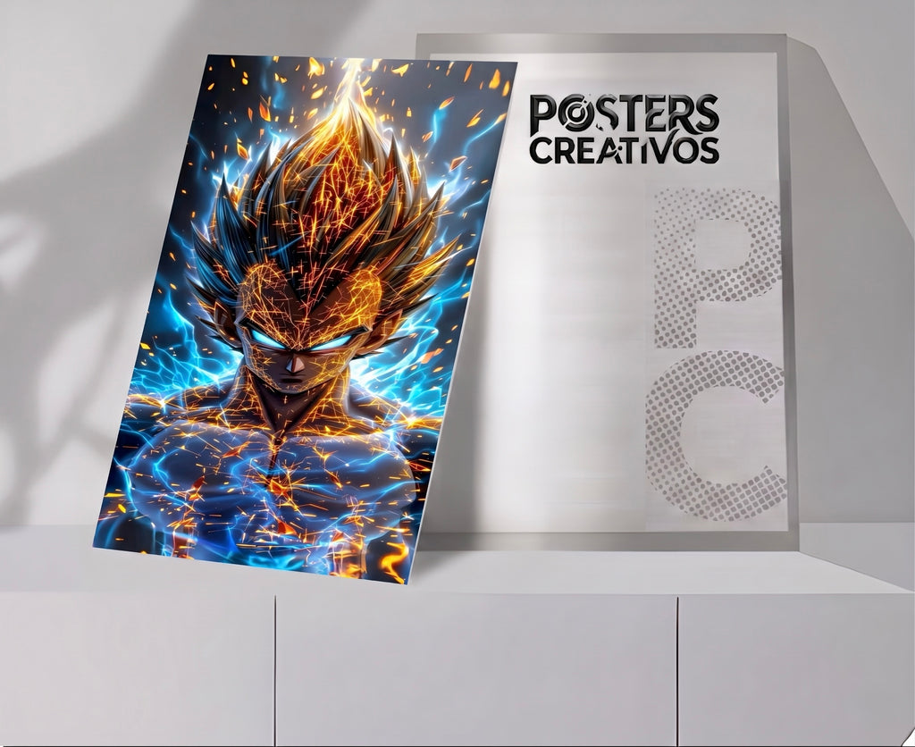 Poster Creativo Metalico de Vegeta Abstracto