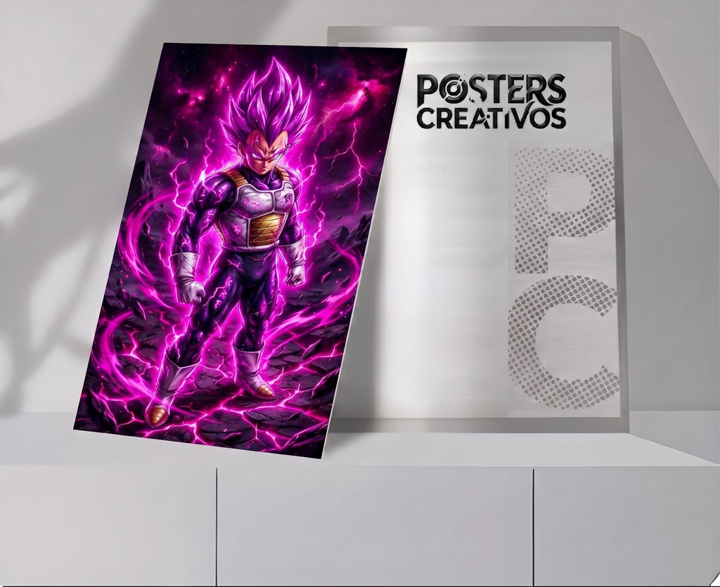 Poster Creativo Metalico de Vegeta Ultra Ego